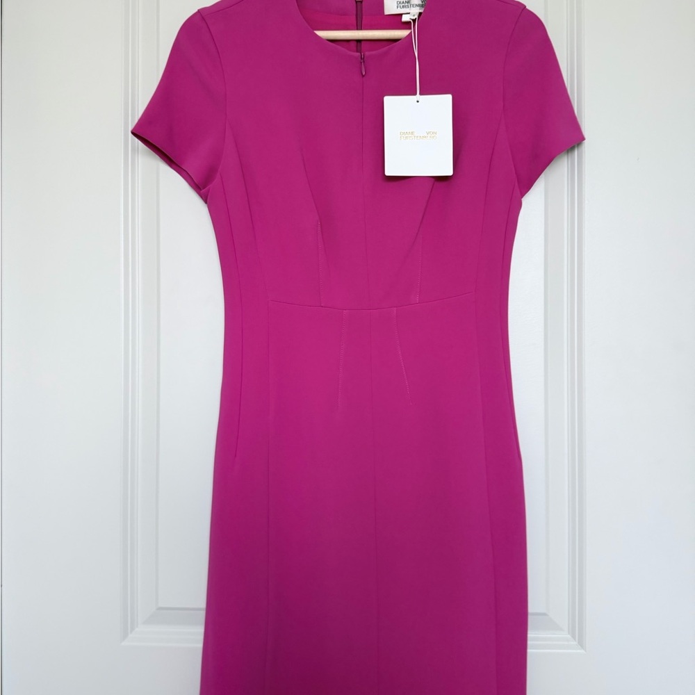 Diane Von Furstenberg Fuchsia Midi Dress